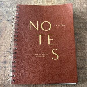 Brown Spiral Notebook with Gold Lettering